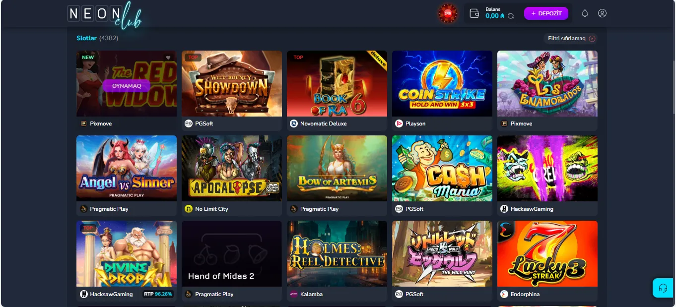 Бонусы NeonClub Casino